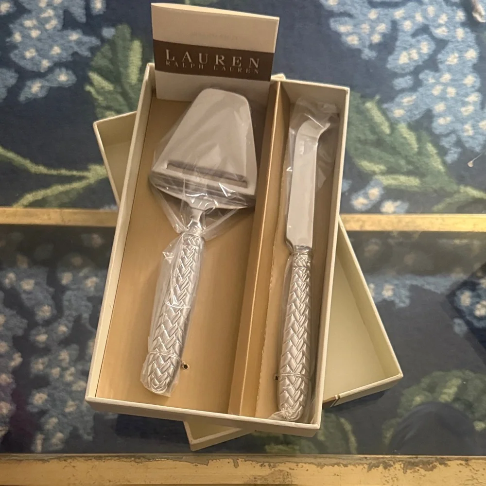 Ralph Lauren Equestrian Silver Cheese Knife and Slicer Set